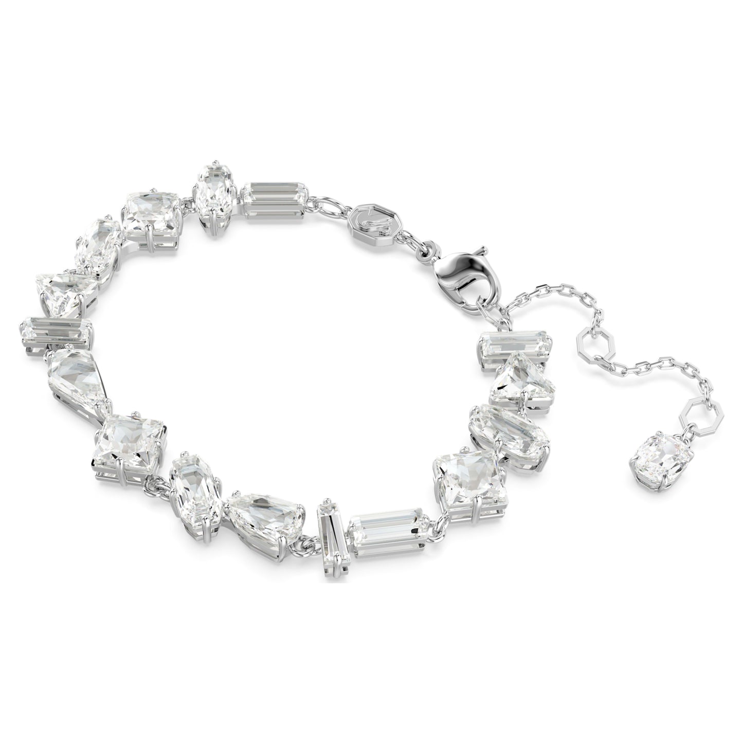 MESMERA BRACELET - WHITE, RHODIUM