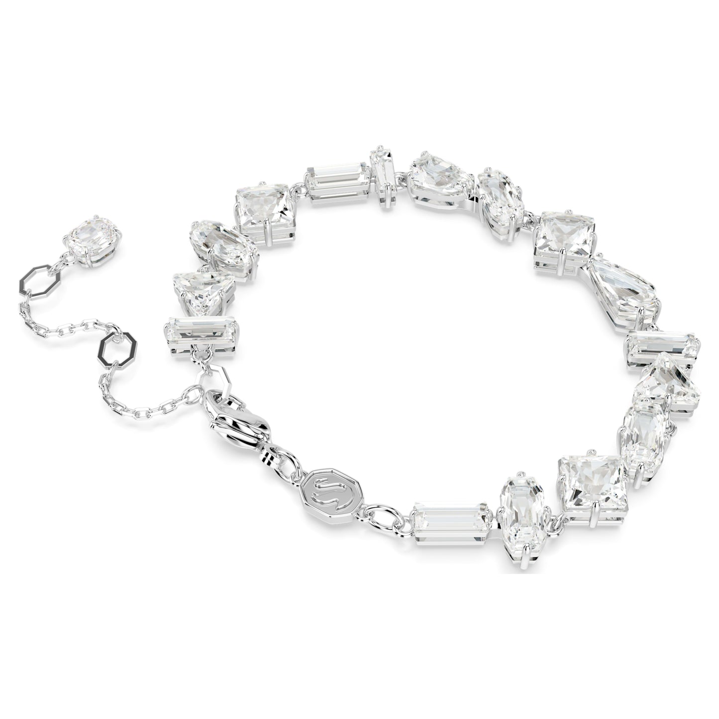 MESMERA BRACELET - WHITE, RHODIUM