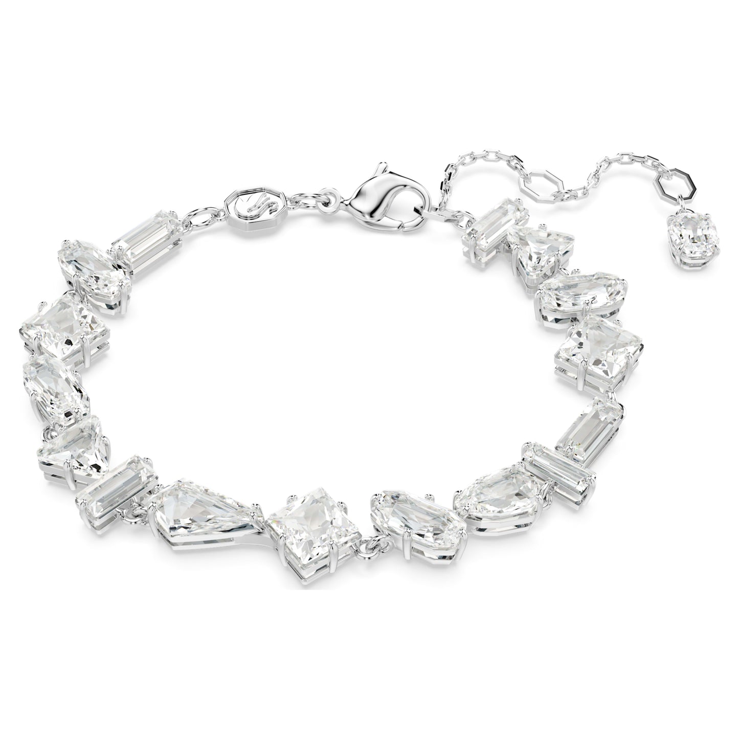 MESMERA BRACELET - WHITE, RHODIUM