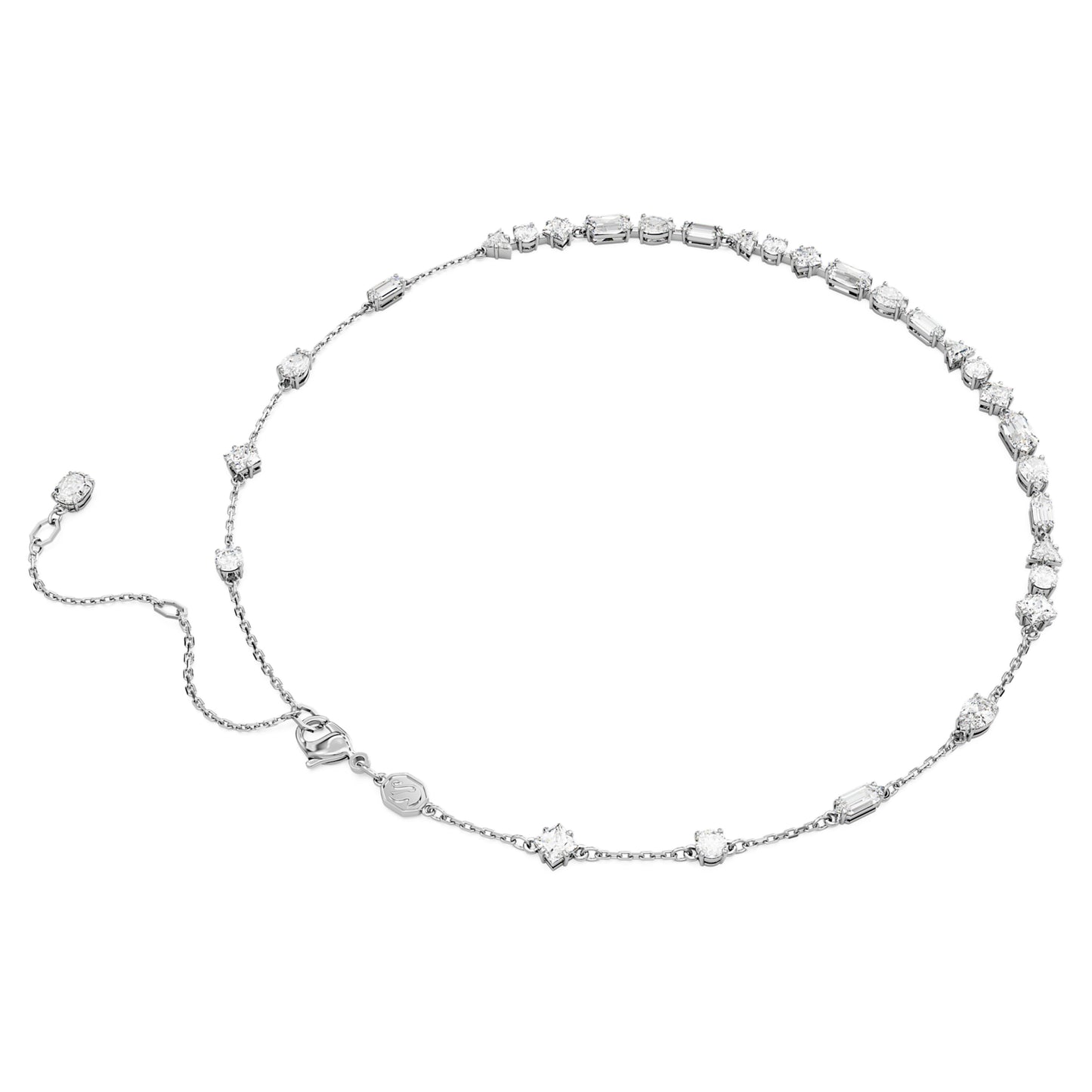 MESMERA NECKLACE - WHITE, RHODIUM