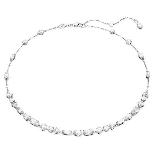 MESMERA NECKLACE - WHITE, RHODIUM