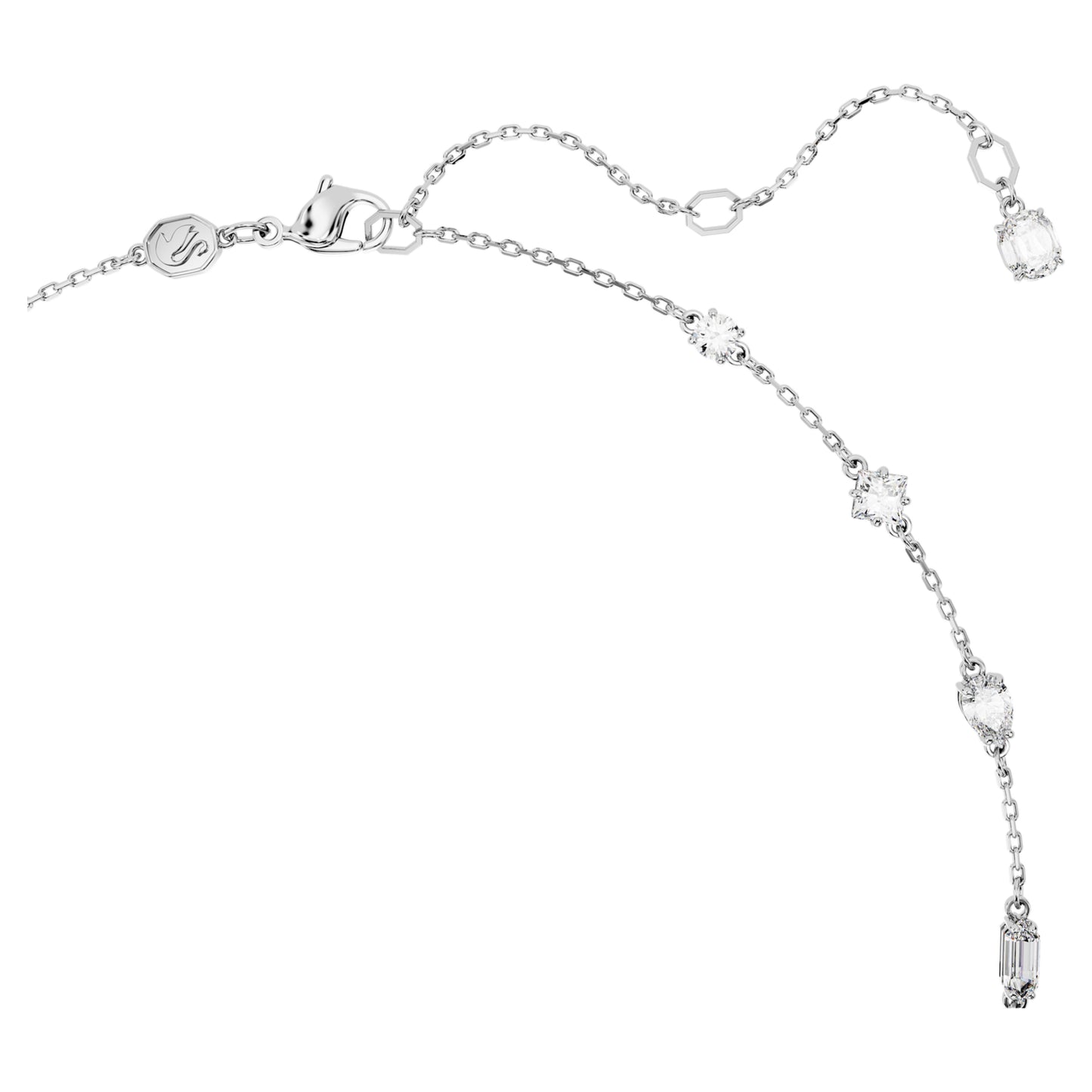 MESMERA NECKLACE - WHITE, RHODIUM