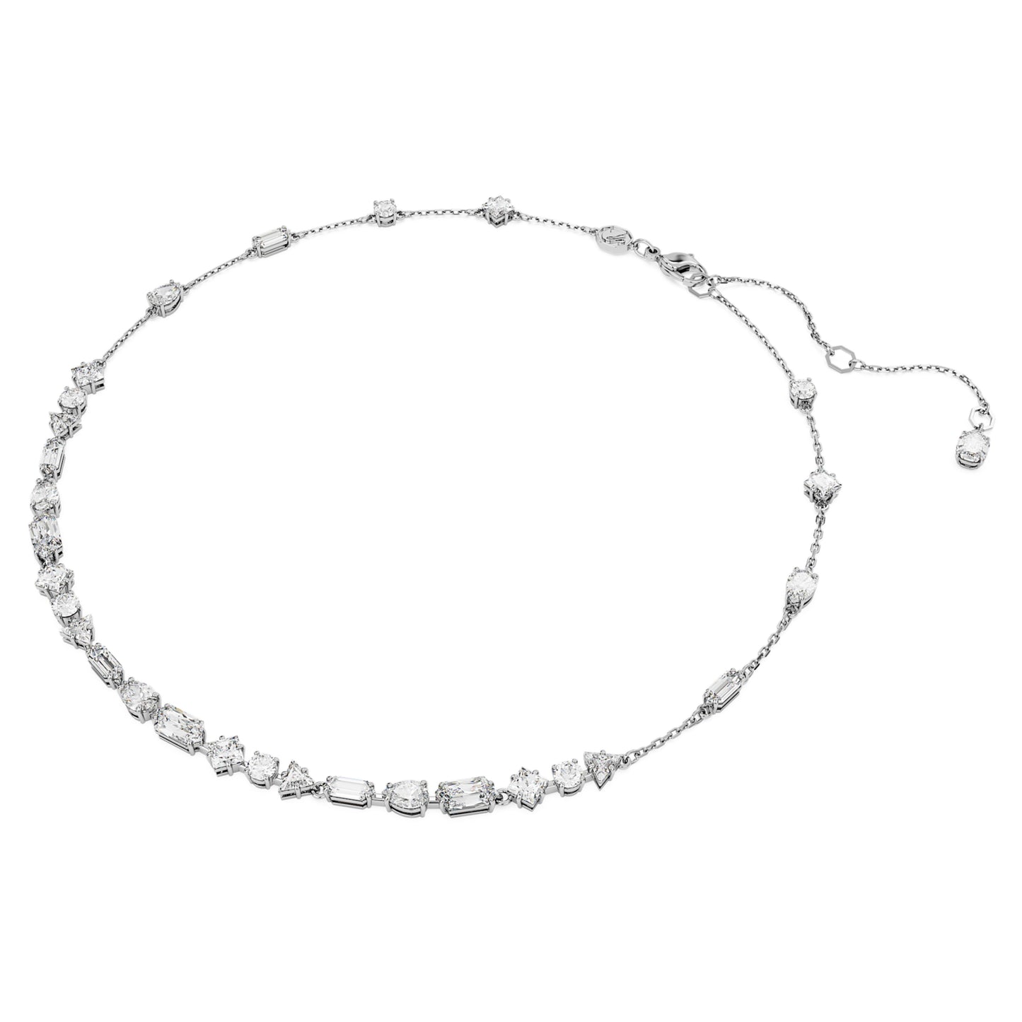 MESMERA NECKLACE - WHITE, RHODIUM