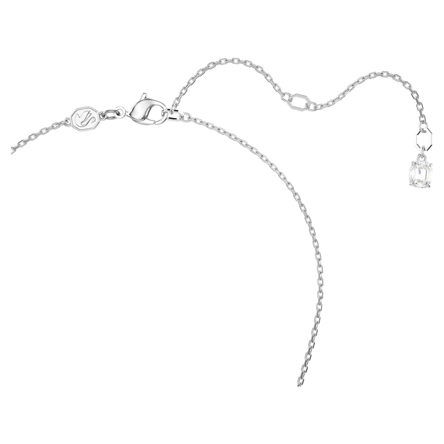 MESMERA SET NECKLACE & EARRINGS - WHITE, RHODIUM