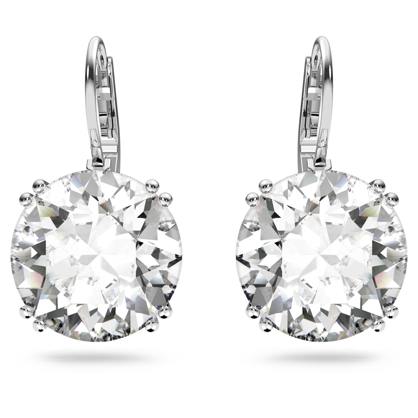 MILLENIA DROP EARRINGS - WHITE, RHODIUM