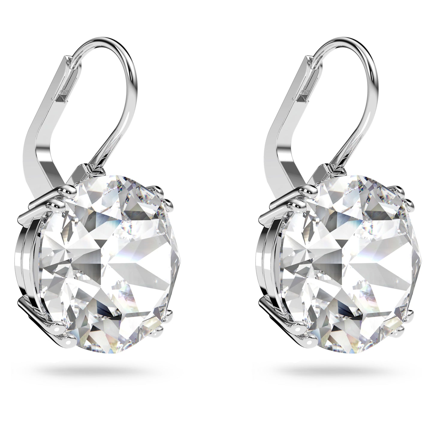 MILLENIA DROP EARRINGS - WHITE, RHODIUM