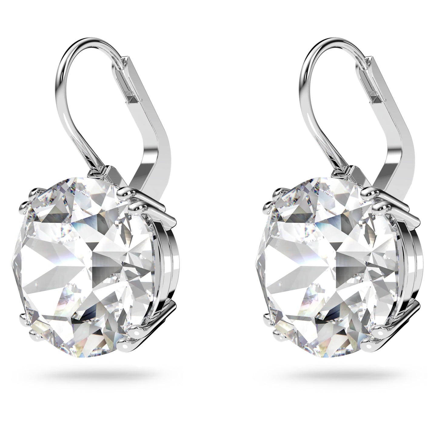 MILLENIA DROP EARRINGS - WHITE, RHODIUM