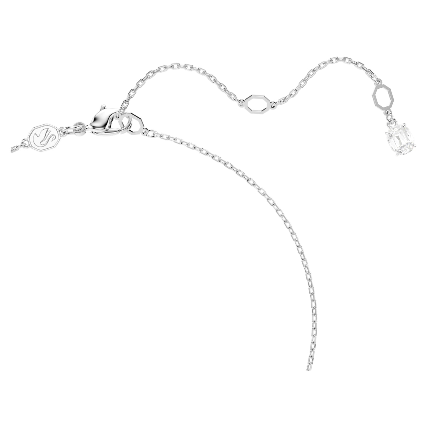 STILLA ATTRACT PENDANT - WHITE, RHODIUM