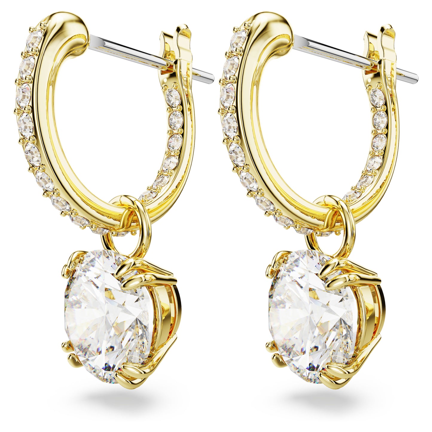 STILLA DROP EARRINGS - WHITE, GOLD