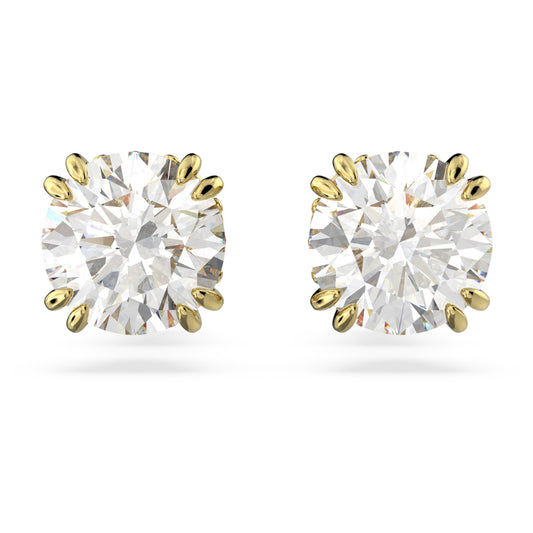 STILLA STUD EARRINGS - WHITE, GOLD