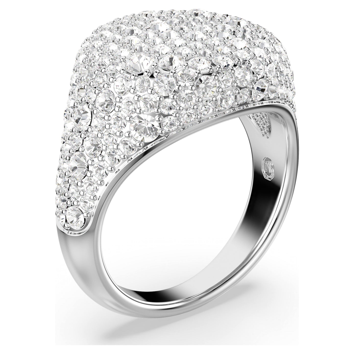 SUBLIMA COCKTAIL RING - WHITE, RHODIUM