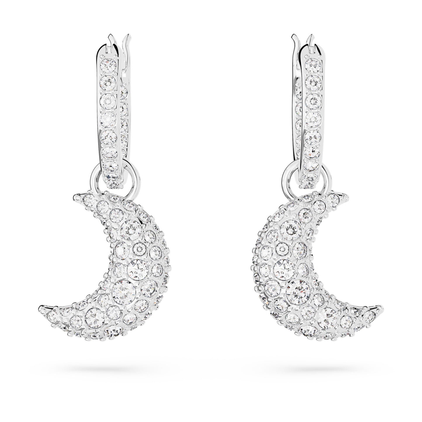 SUBLIMA DROP EARRINGS MOON - WHITE, RHODIUM