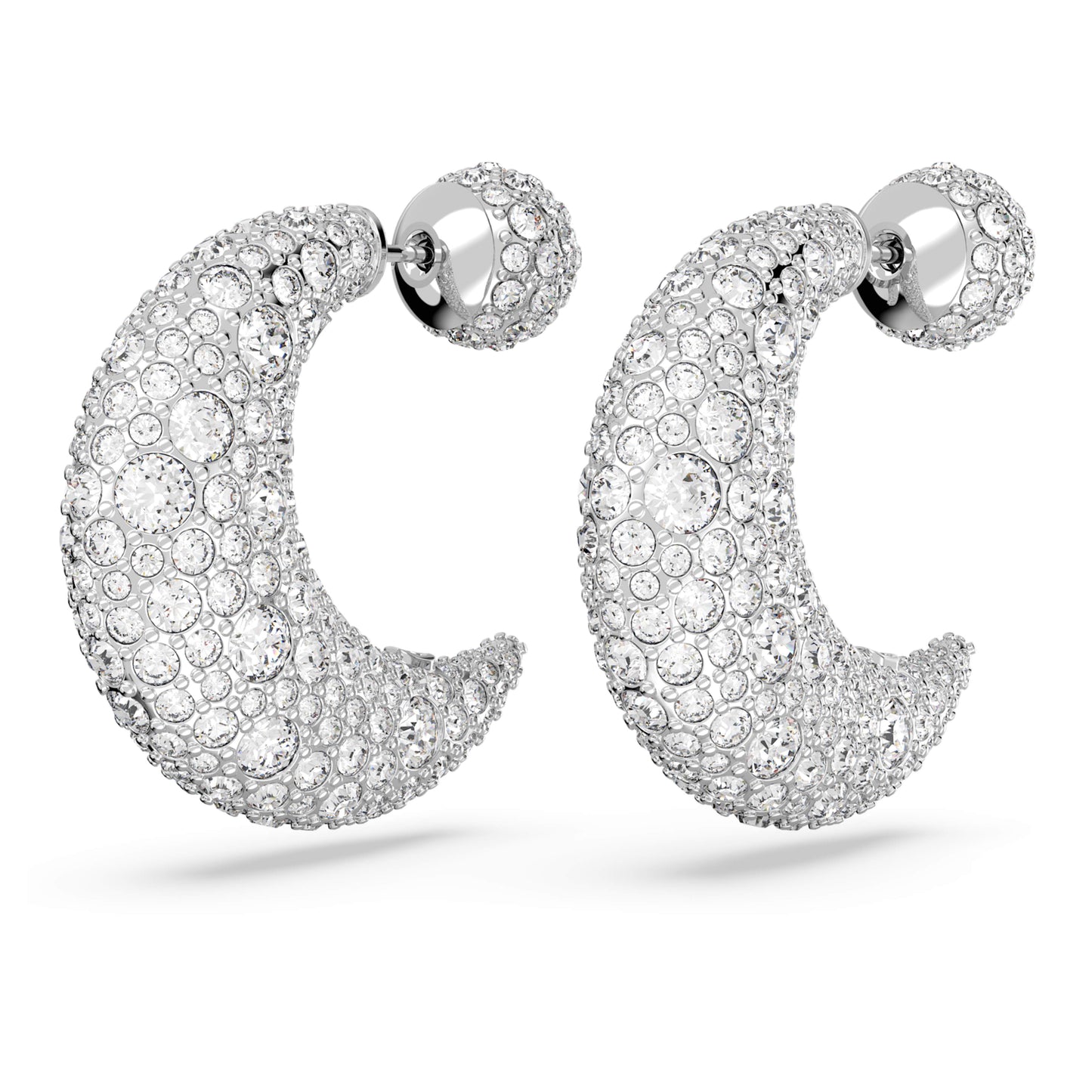 SUBLIMA DROP EARRINGS MOON - WHITE, RHODIUM