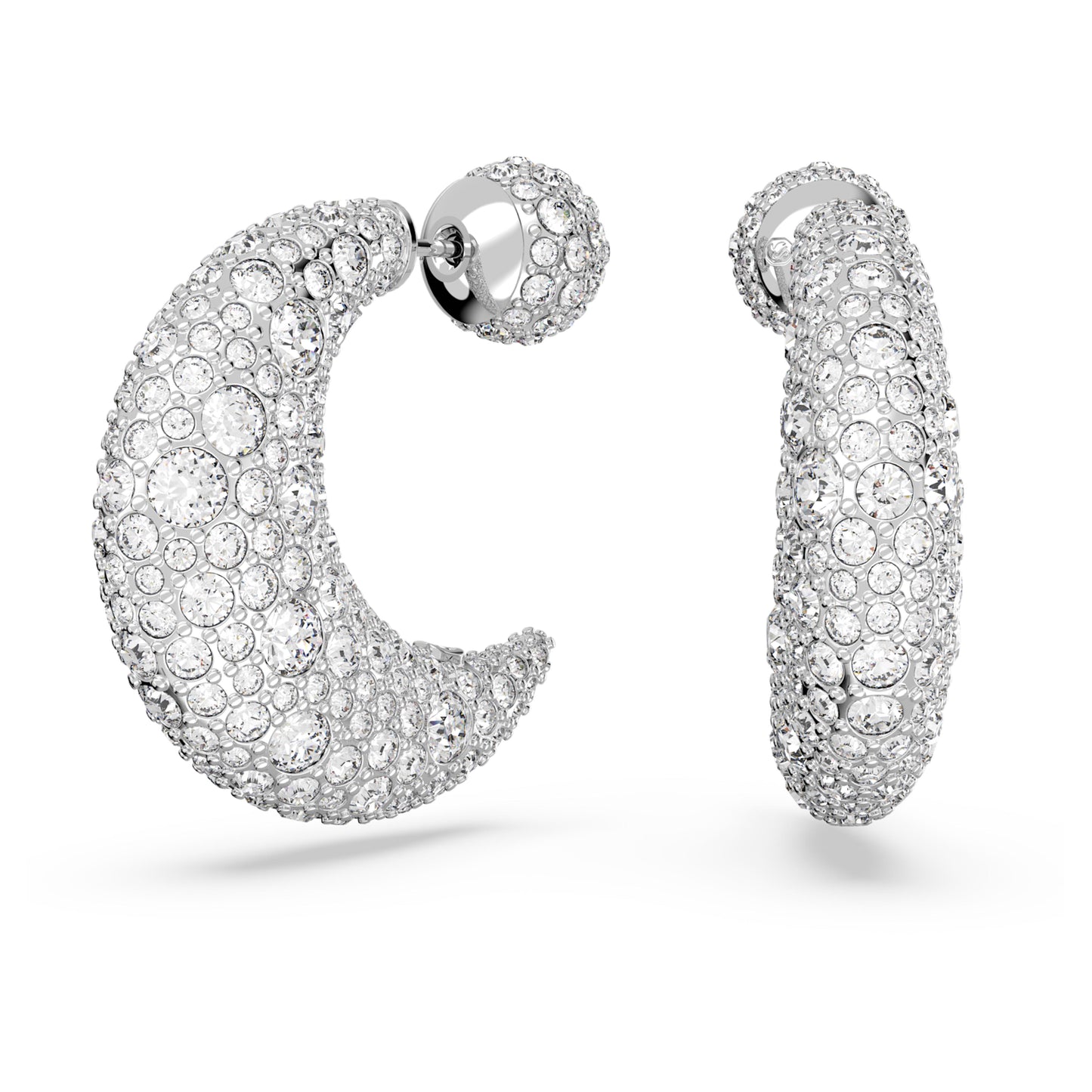 SUBLIMA DROP EARRINGS MOON - WHITE, RHODIUM