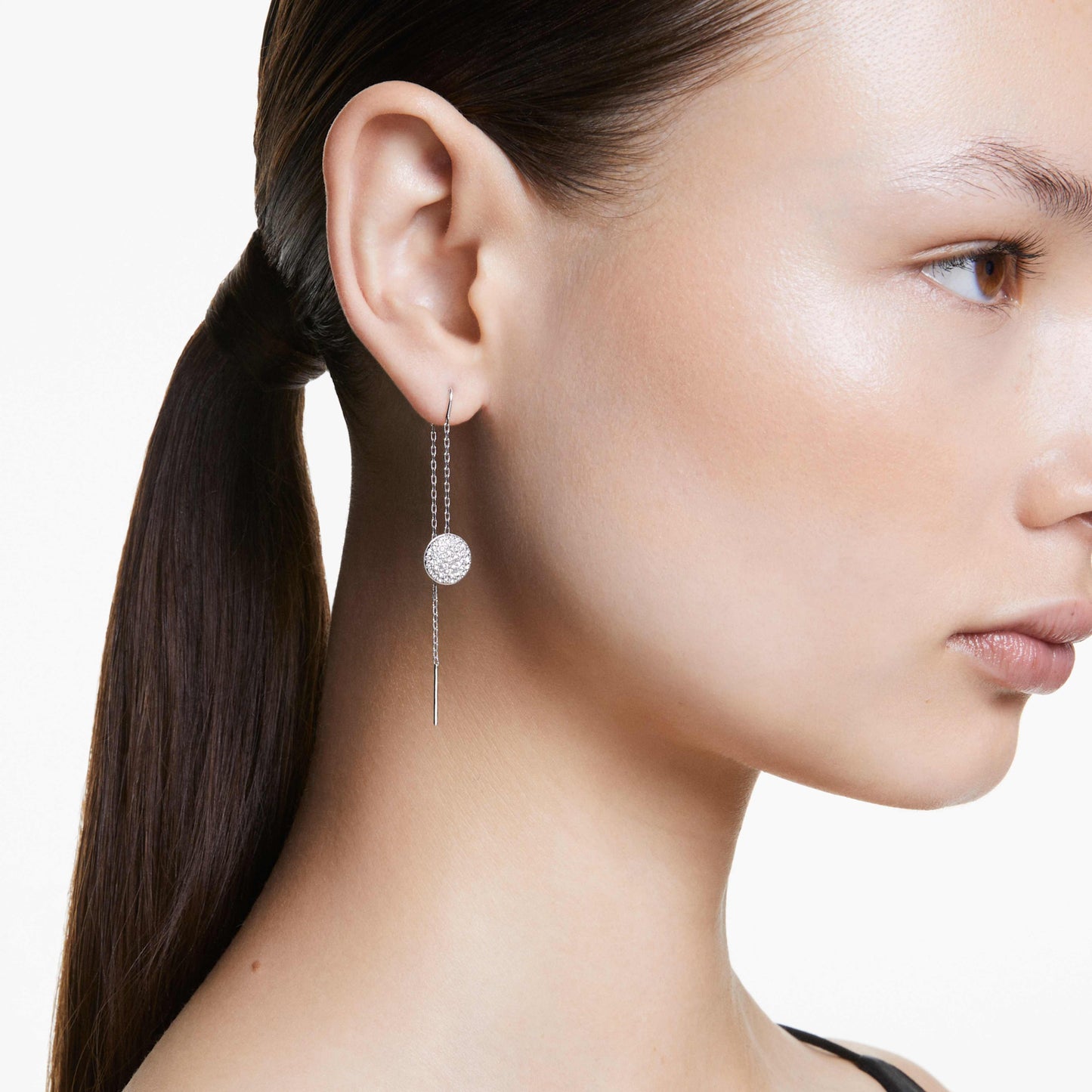 SUBLIMA DROP EARRINGS - WHITE, RHODIUM