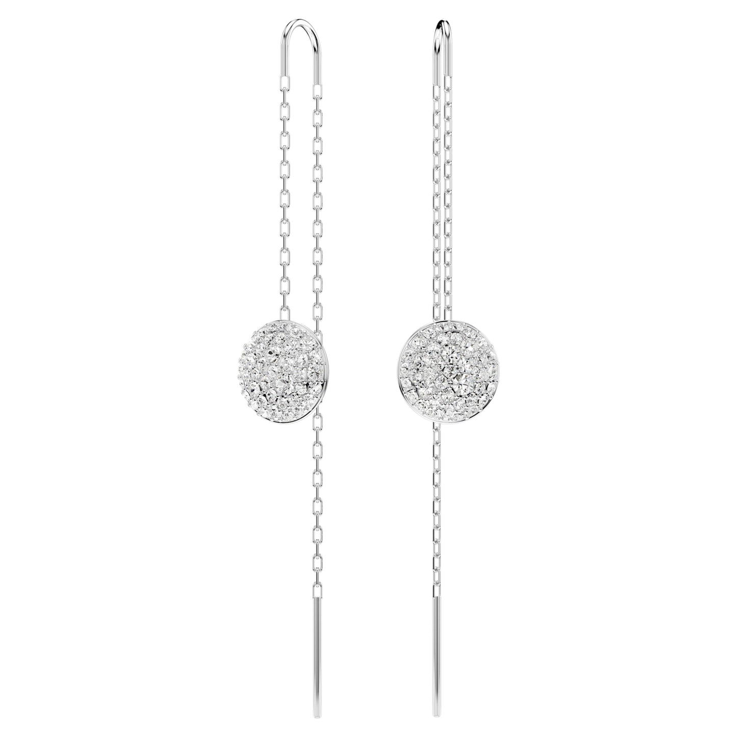 SUBLIMA DROP EARRINGS - WHITE, RHODIUM