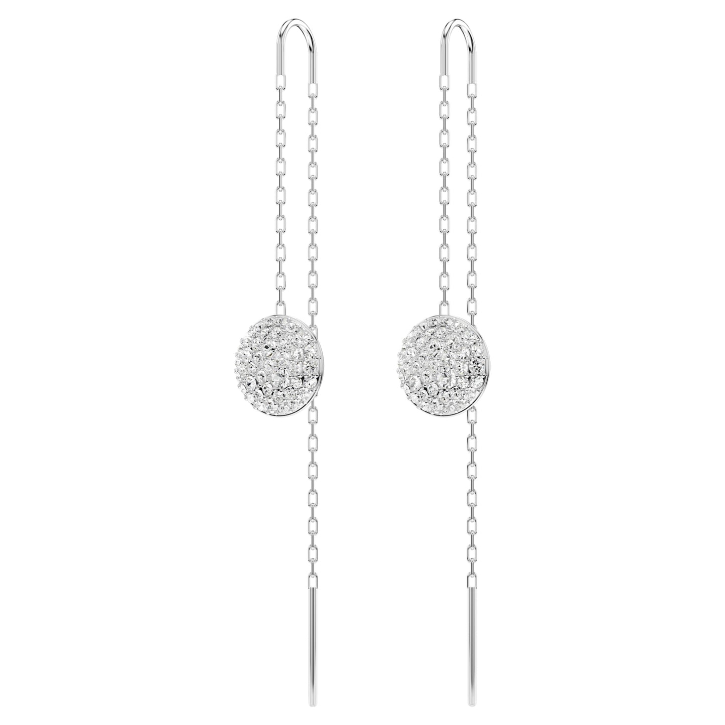 SUBLIMA DROP EARRINGS - WHITE, RHODIUM