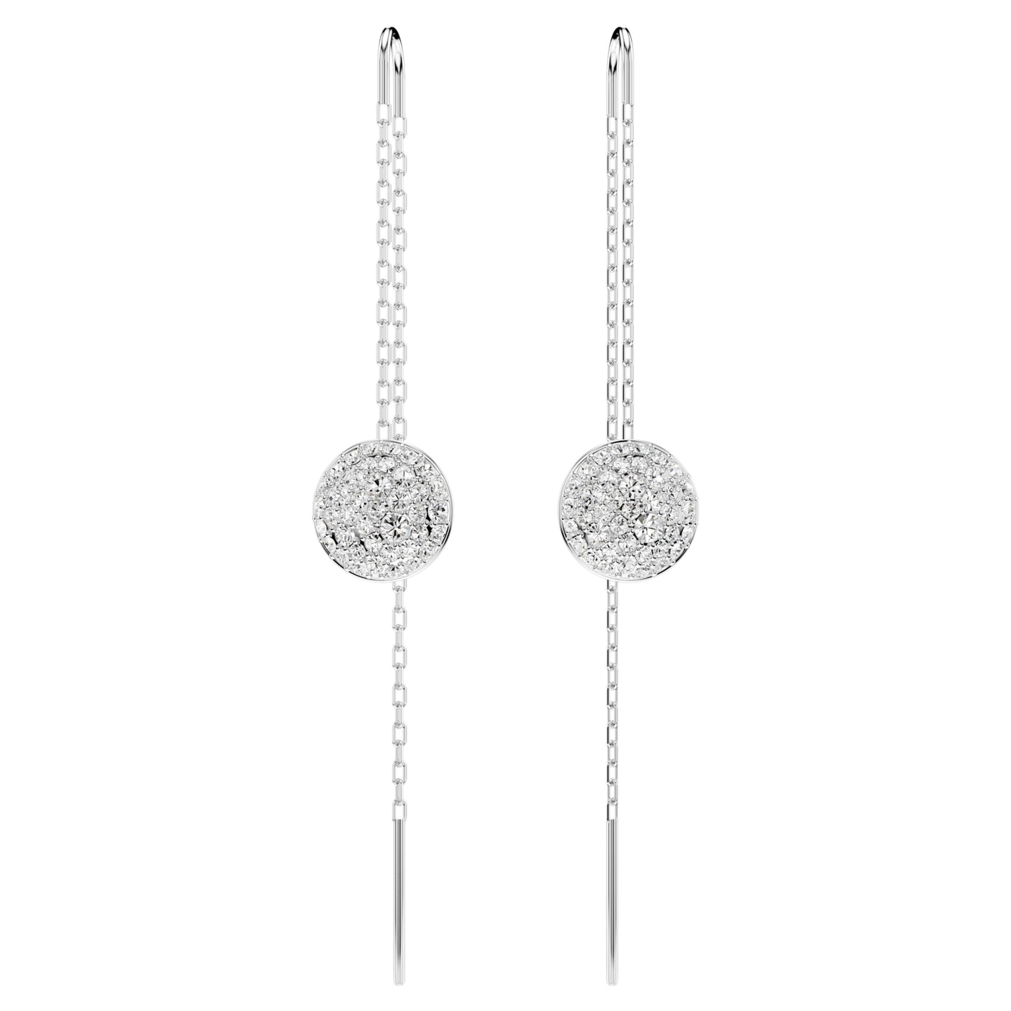 SUBLIMA DROP EARRINGS - WHITE, RHODIUM