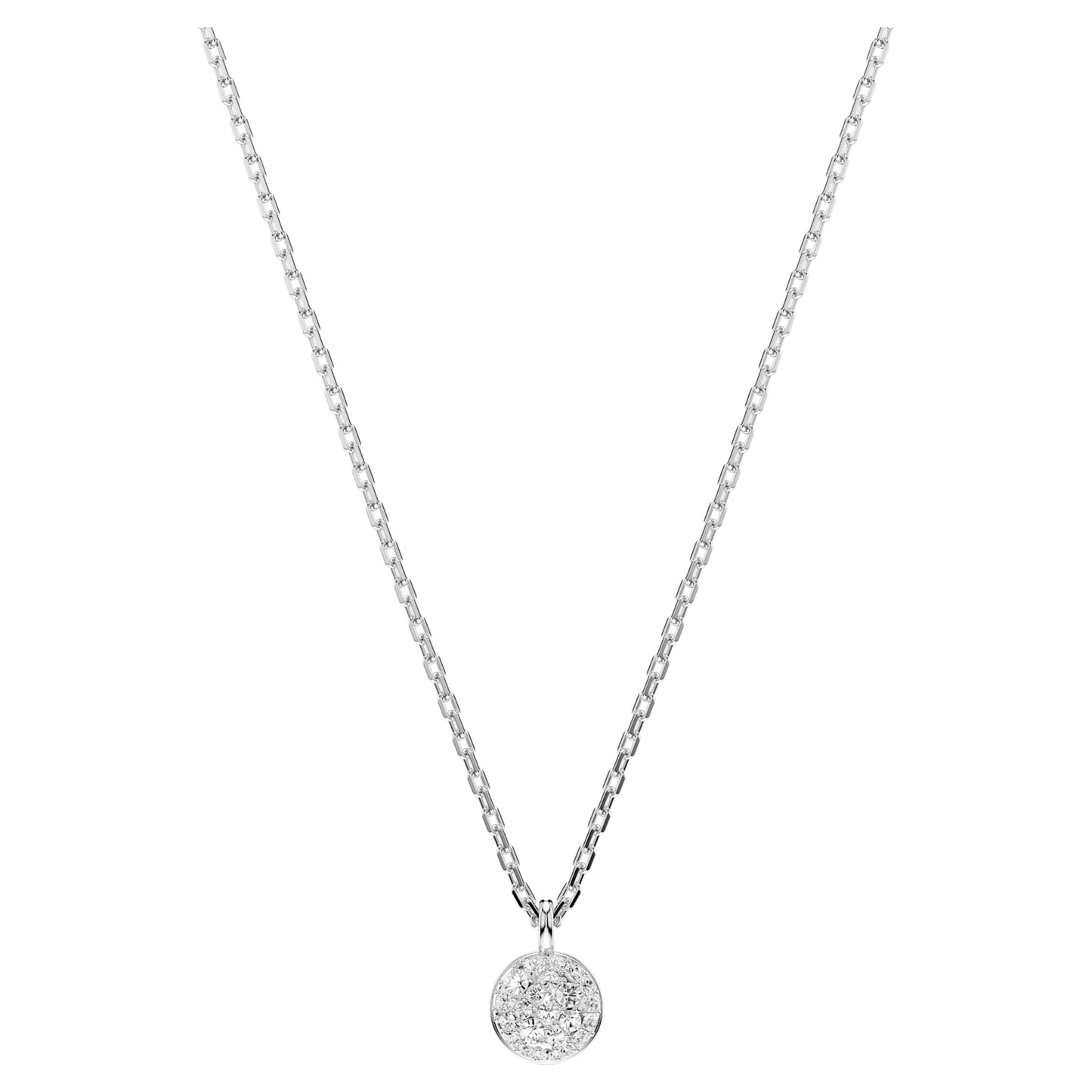 SUBLIMA LAYERED PENDANT - WHITE, RHODIUM