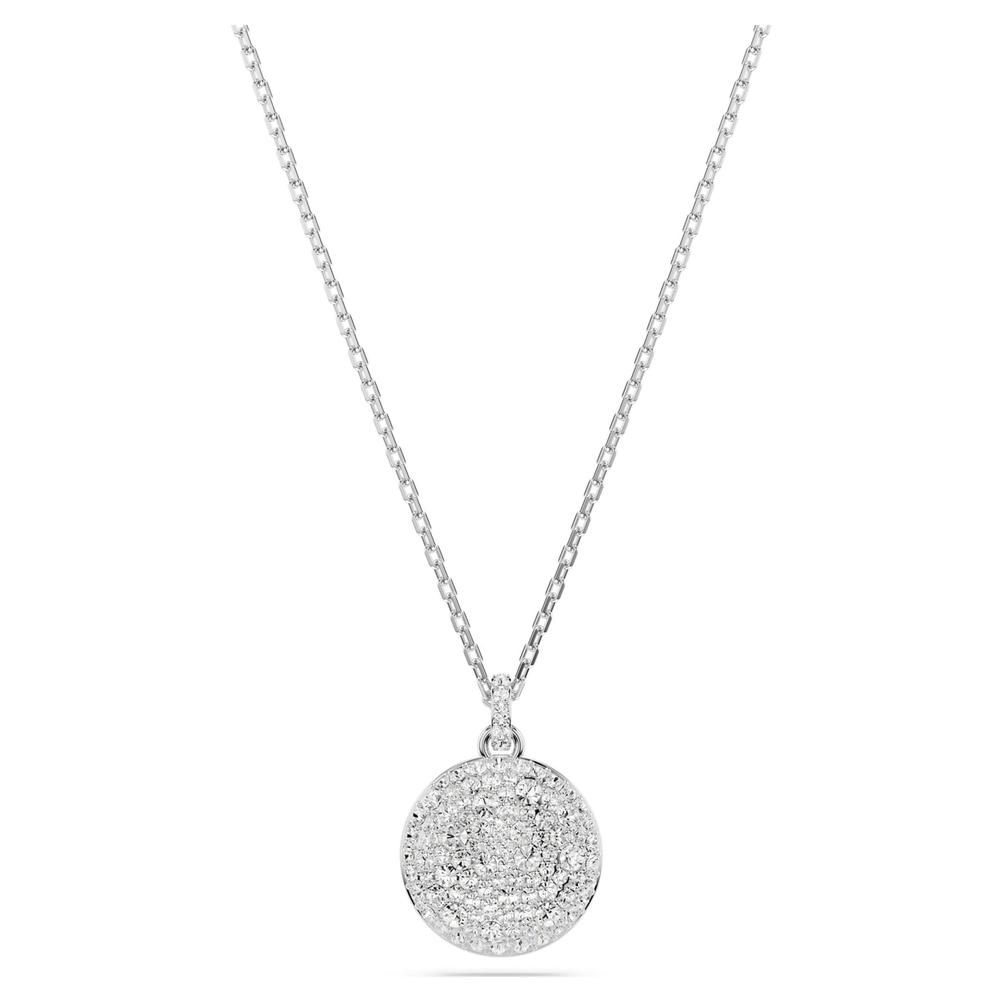 SUBLIMA LAYERED PENDANT - WHITE, RHODIUM