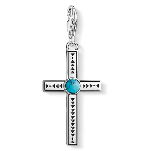 CHARM CLUB TURQUOISE CROSS CHARM