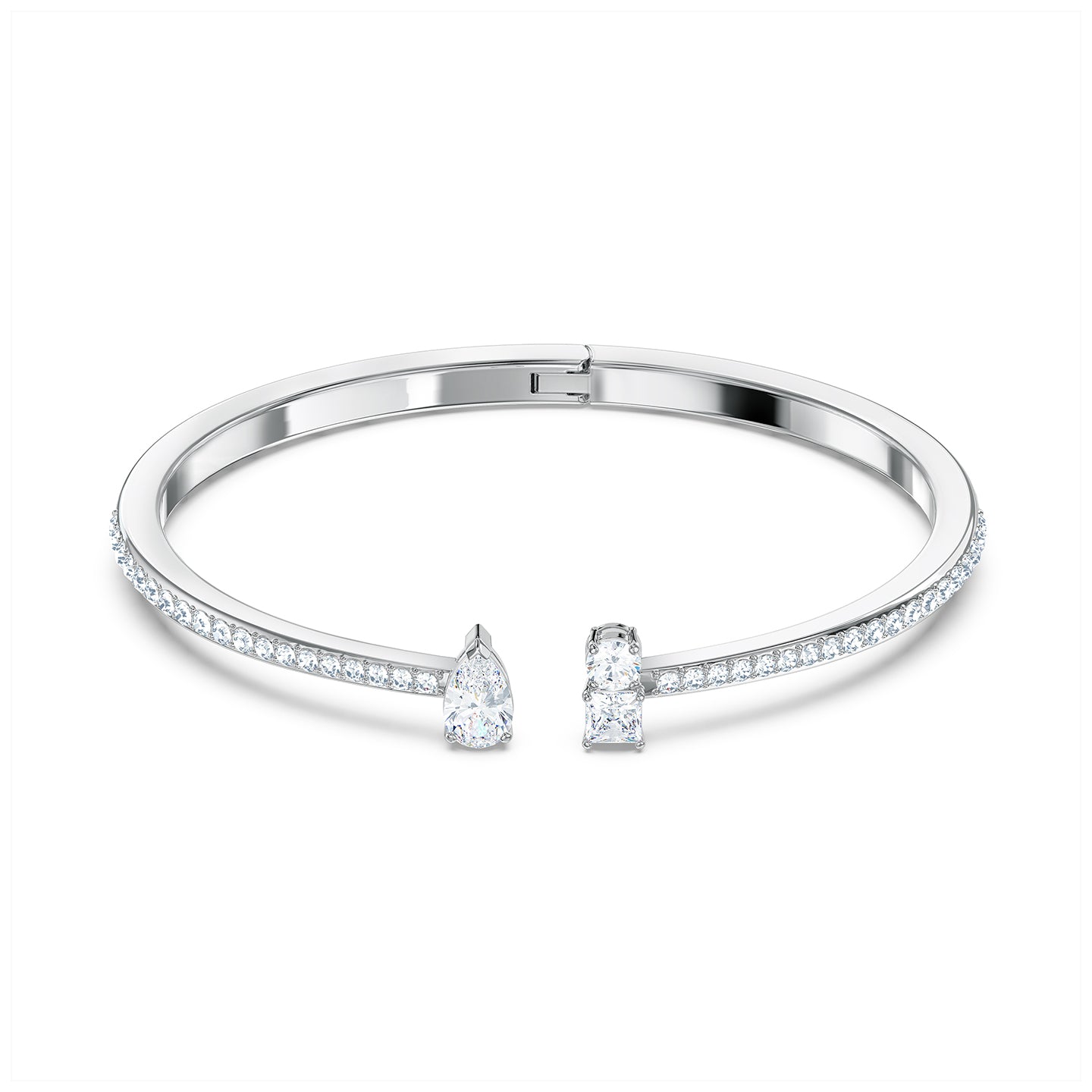 MESMERA ATTRACT CUFF - WHITE, RHODIUM