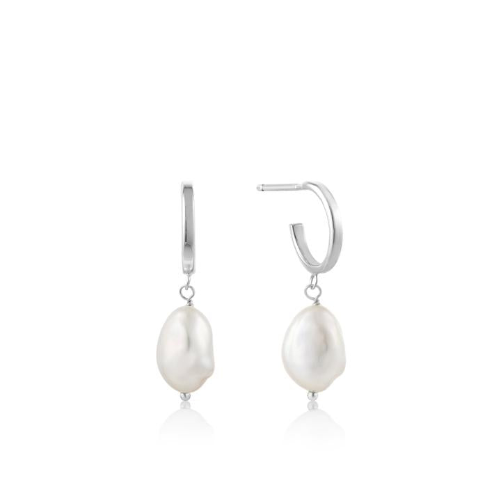 PEARL OF WISDOM PEARL MINI HOOP EARRINGS