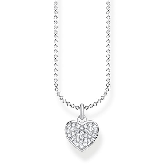 CHARMING COLLECTION CZ PAVE HEART NECKLACE