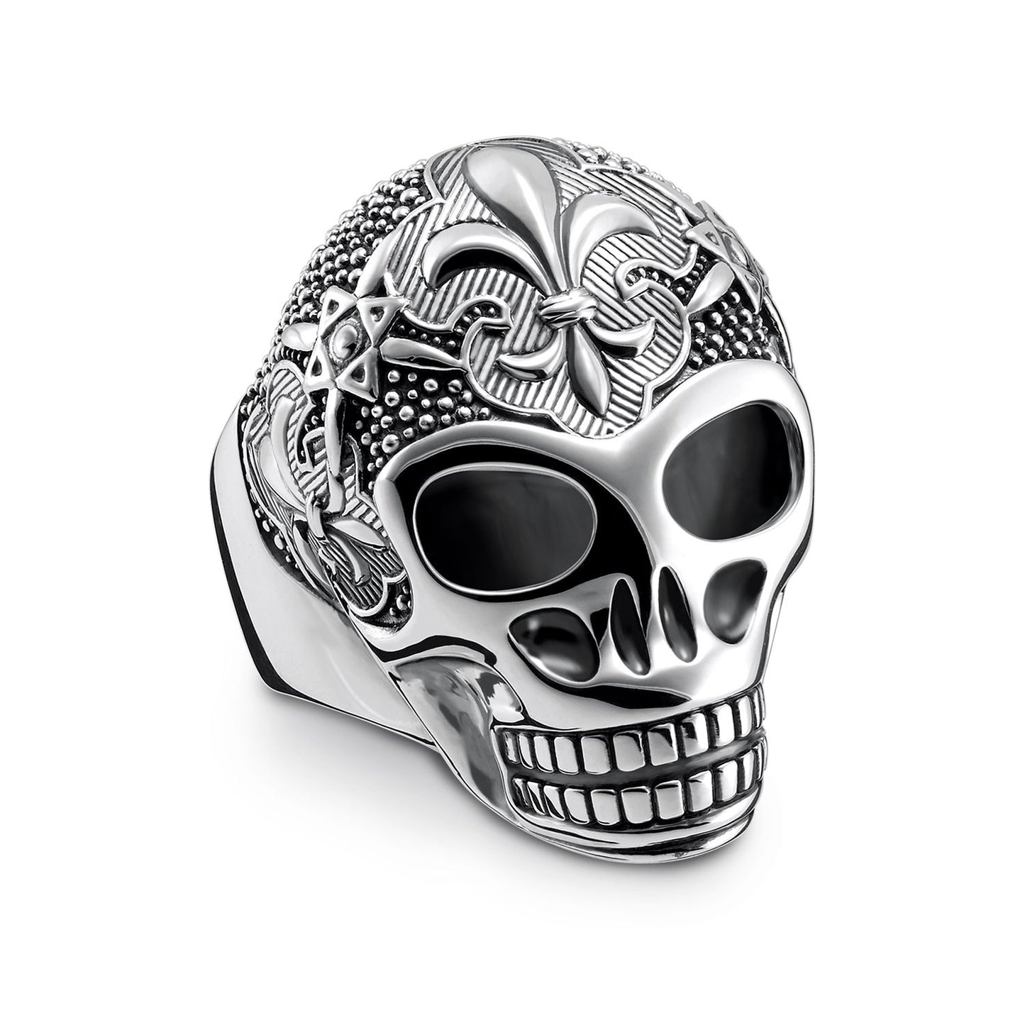 FLEUR DE LYS SKULL RING